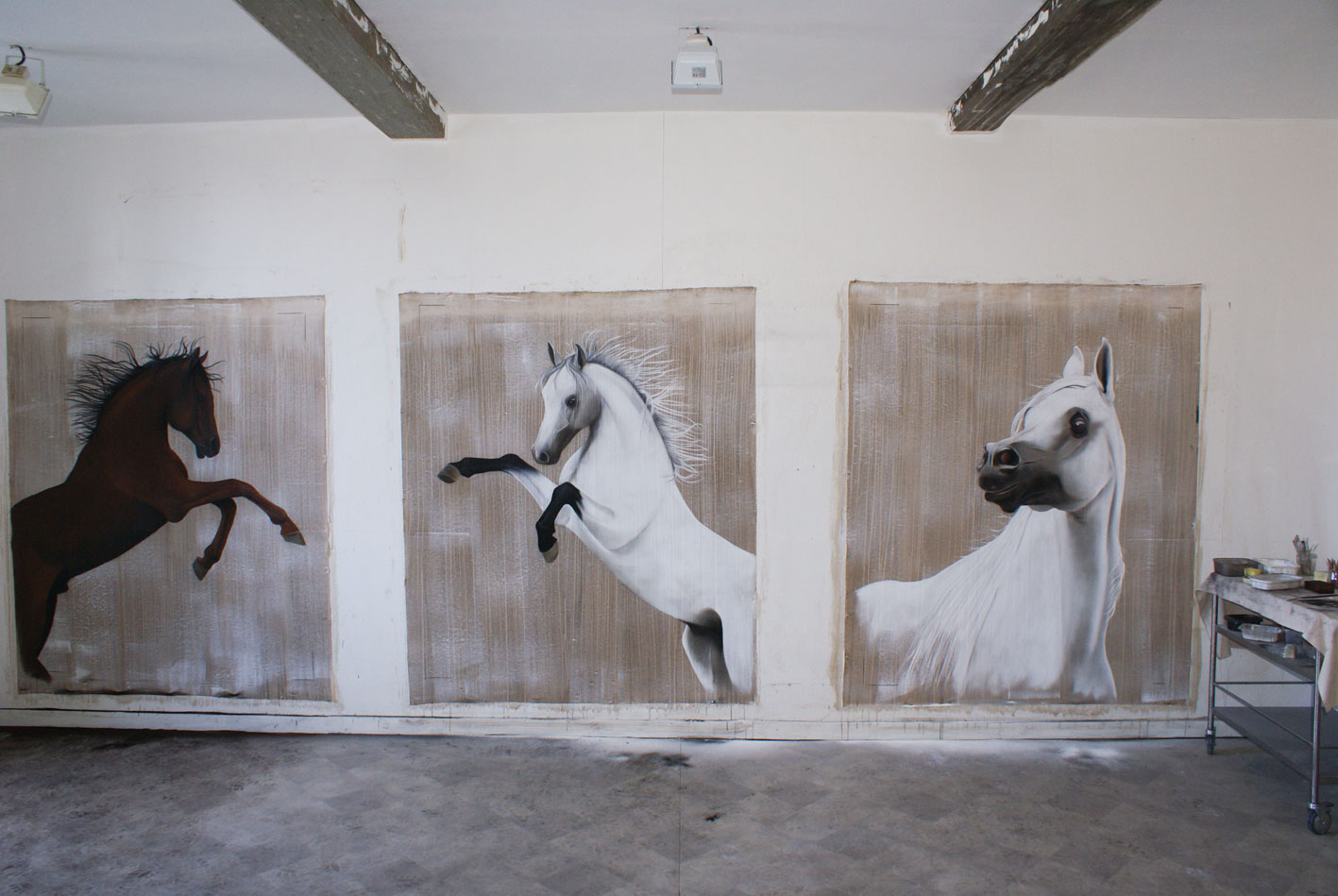 PSA 1 cheval-Pur-sang-arabe Thierry Bisch artiste peintre contemporain animaux tableau art  nature biodiversité conservation 