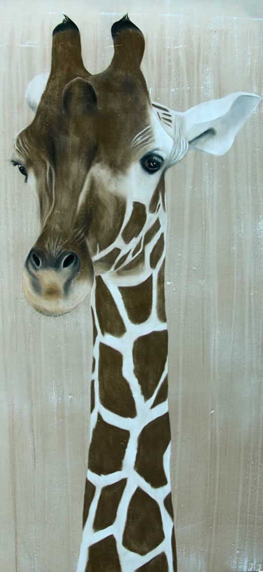 Girafe giraffe Thierry Bisch Contemporary painter animals painting art  nature biodiversity conservation 