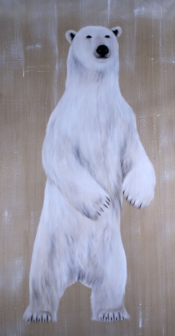 STANDING POLAR BEAR bear-polar-standing Thierry Bisch Contemporary painter animals painting art  nature biodiversity conservation 