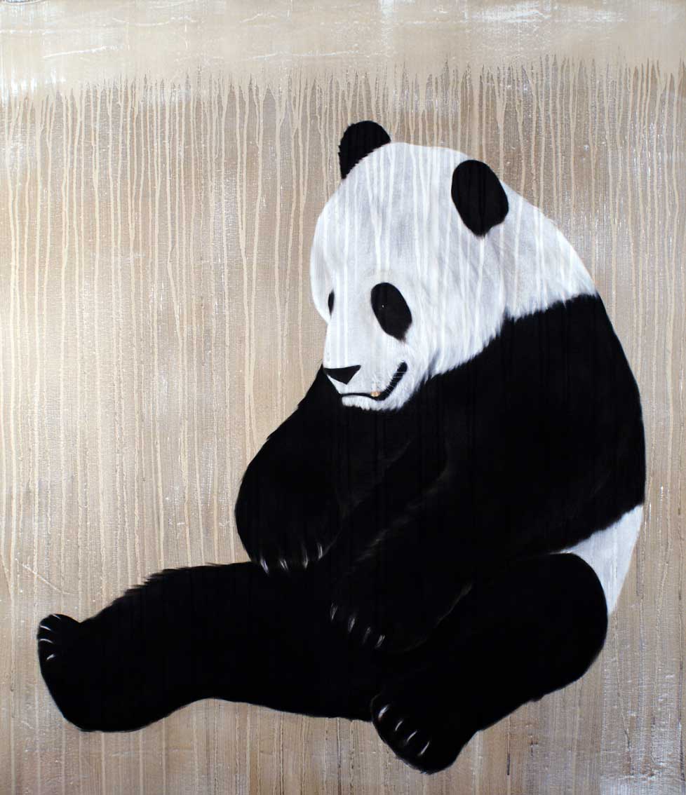 Panda Panda-bear Thierry Bisch Contemporary painter animals painting art  nature biodiversity conservation 