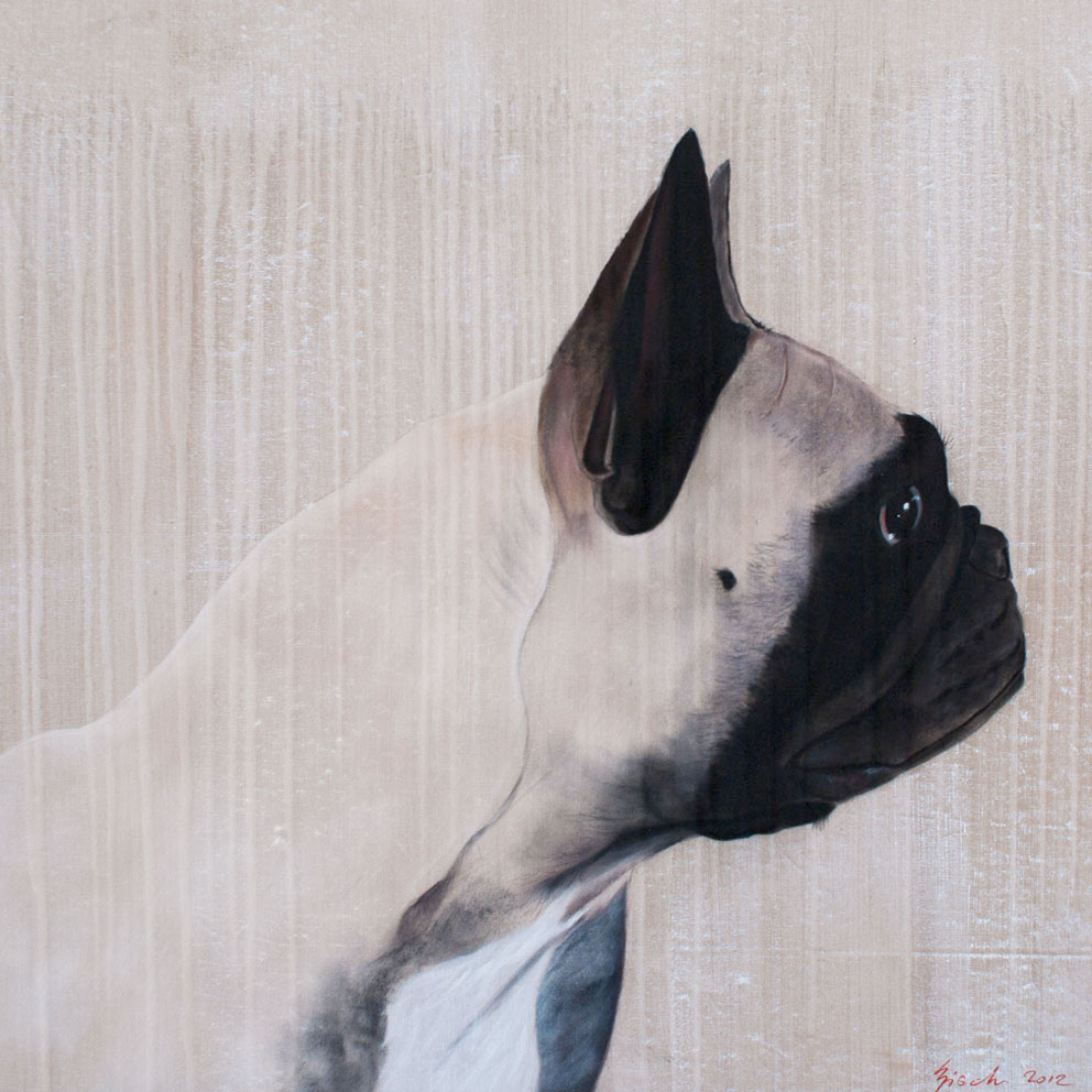 Felicia pug-dog-pet Thierry Bisch Contemporary painter animals painting art  nature biodiversity conservation 