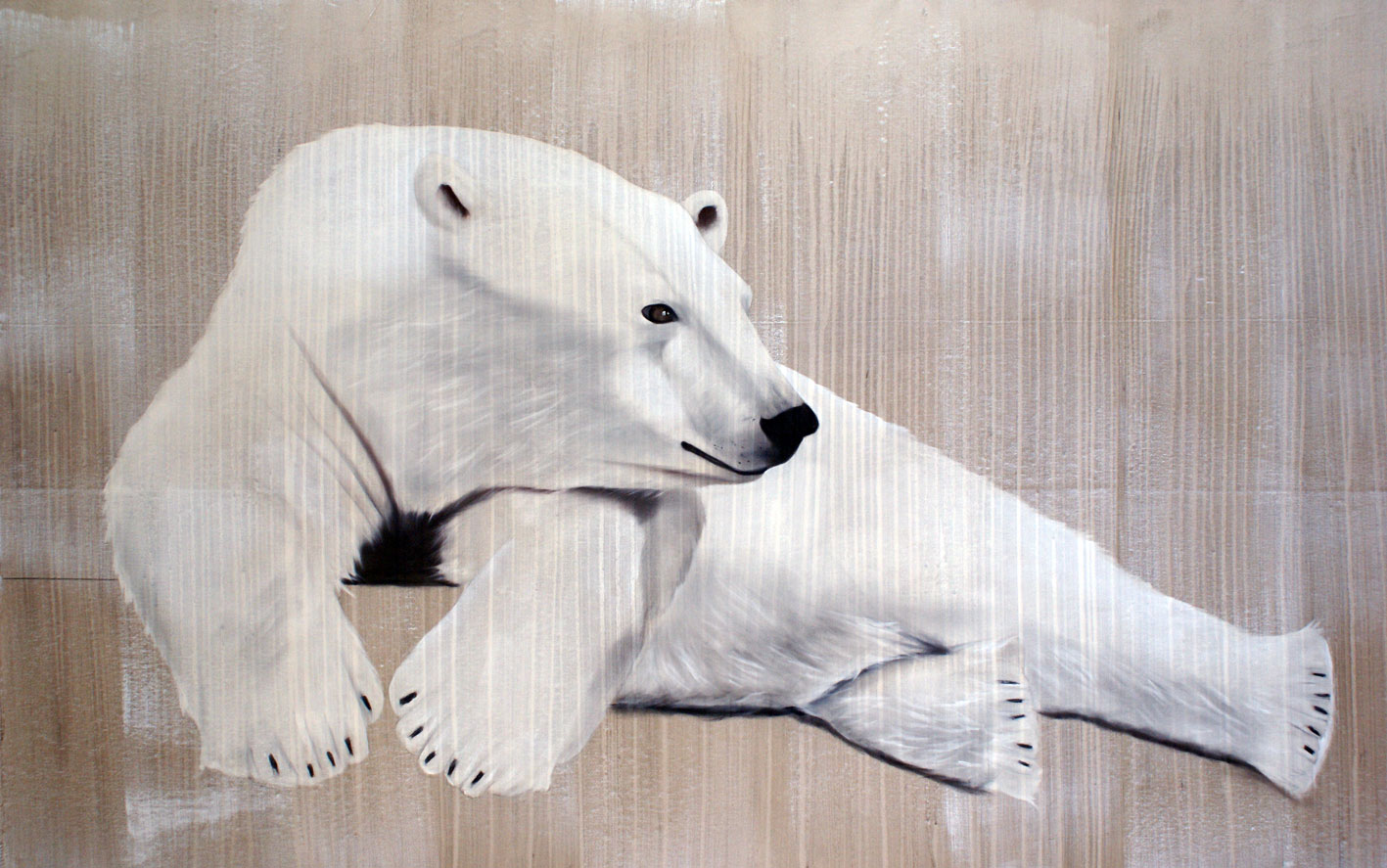 Ours Bettina Polar-bear-polar Thierry Bisch Contemporary painter animals painting art  nature biodiversity conservation 