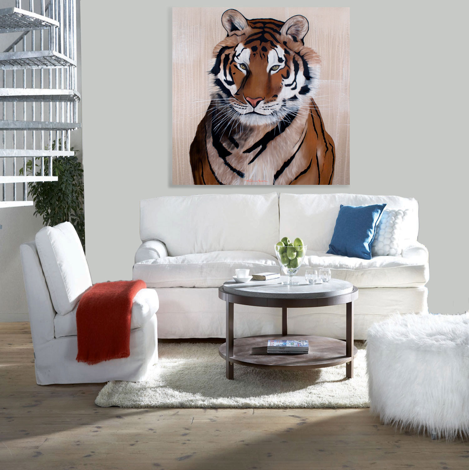 ROYAL-TIGER tiger Thierry Bisch Contemporary painter animals painting art  nature biodiversity conservation 