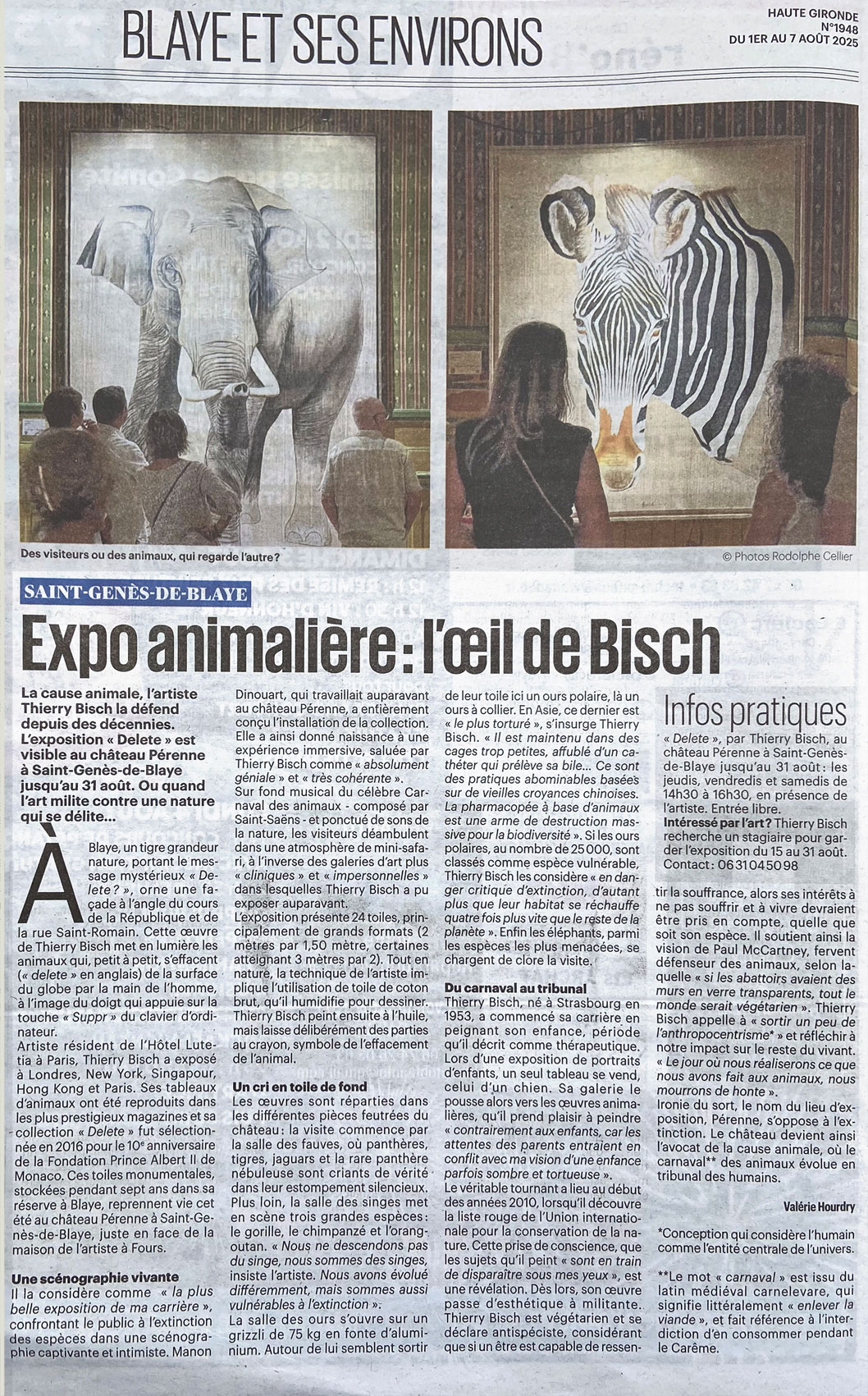 HAUTE-GIRONDE animal-painting Thierry Bisch Contemporary painter animals painting art  nature biodiversity conservation Monaco Prince-Albert Prince-Albert-of-Monaco 