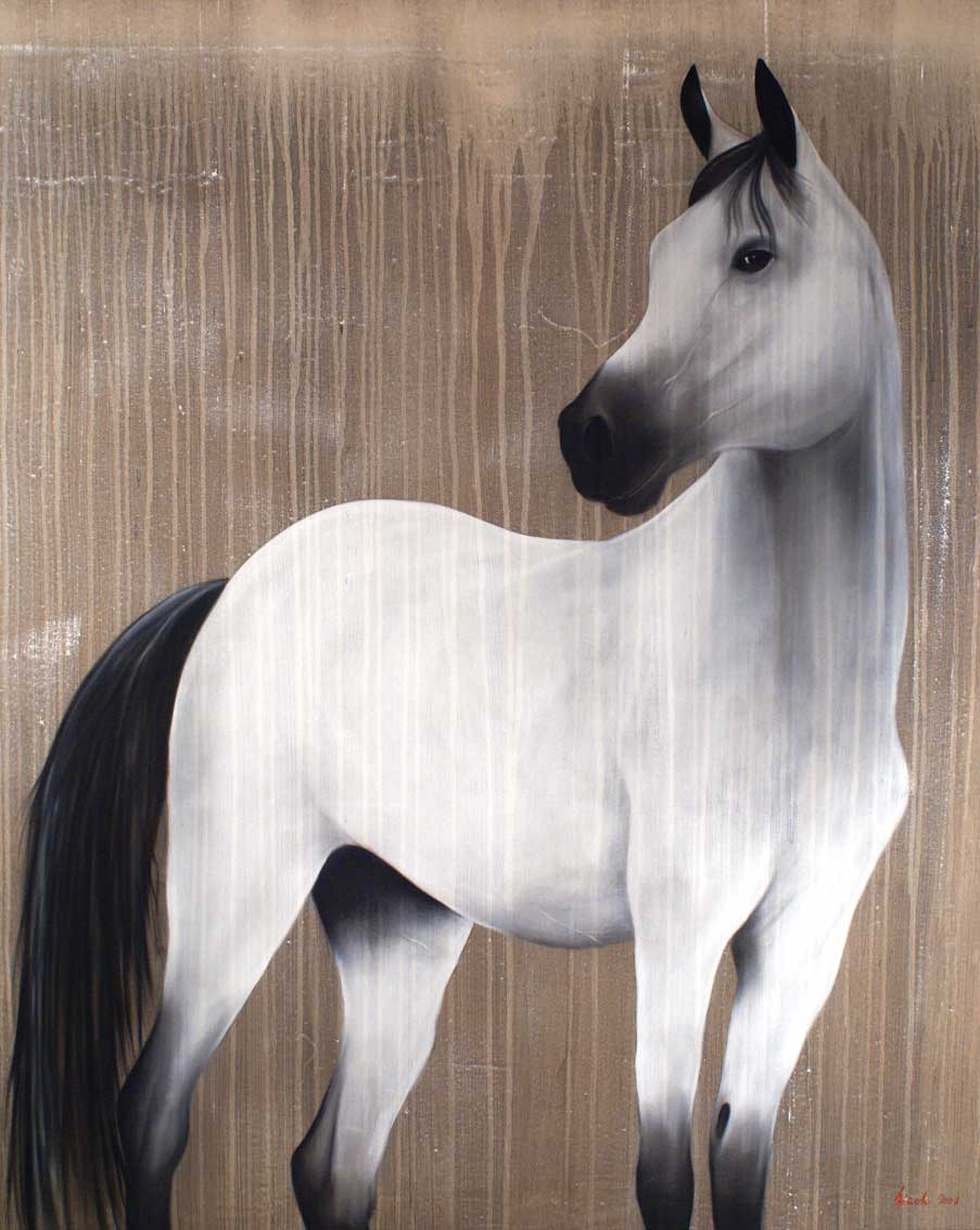 PSA-07 arabian-thoroughbred-horse Thierry Bisch Contemporary painter animals painting art  nature biodiversity conservation 