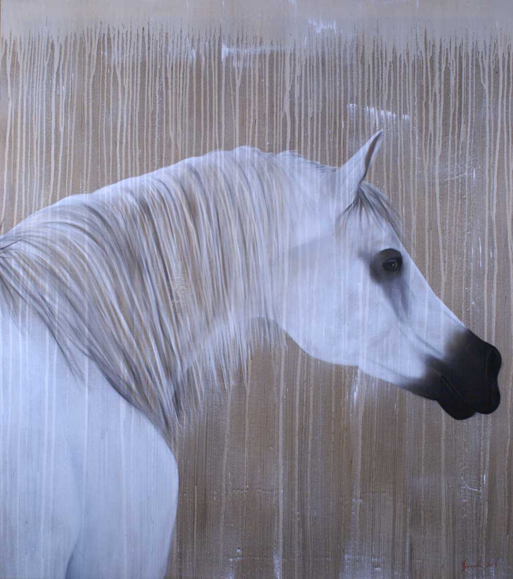 Pur-Sang-Arabe-02 arabian-thoroughbred-horse Thierry Bisch Contemporary painter animals painting art  nature biodiversity conservation 