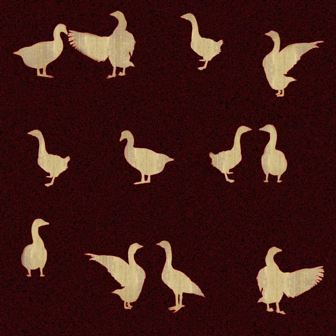 Golden-geese  Thierry Bisch Contemporary painter animals painting art decoration nature biodiversity conservation