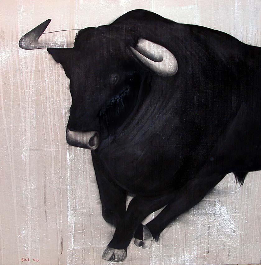 ANCERO bull Thierry Bisch Contemporary painter animals painting art  nature biodiversity conservation 