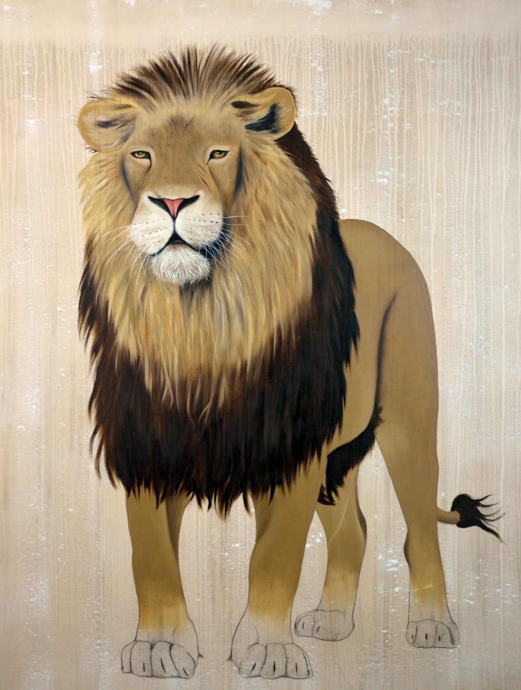 PANTHERA LEO PERSICA asiatic-lion-indian-persian-panthera-leo-persica-threatened-endangered-extinction Thierry Bisch Contemporary painter animals painting art  nature biodiversity conservation 