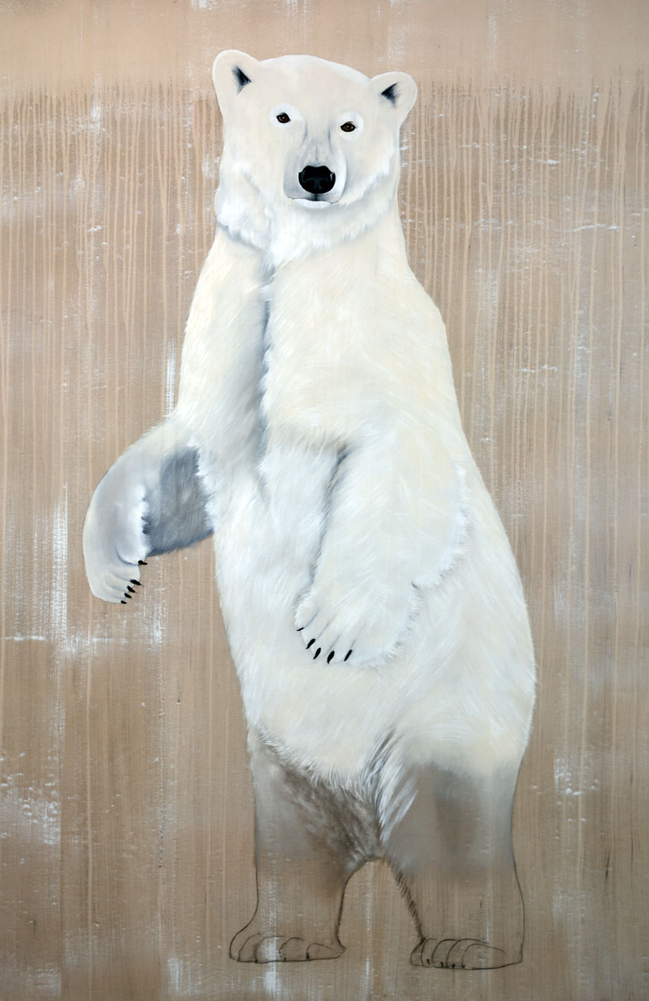 URSUS MARITIMUS ursus-maritimus-polar-bear-white-threatened-endangered-extinction Thierry Bisch Contemporary painter animals painting art decoration nature biodiversity conservation
