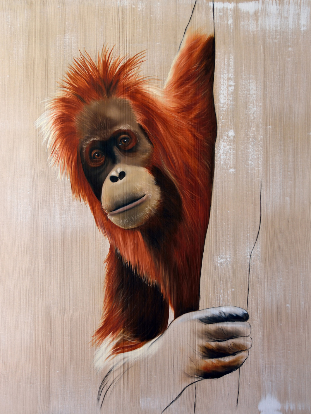 PONGO animal-painting Thierry Bisch Contemporary painter animals painting art decoration nature biodiversity conservation