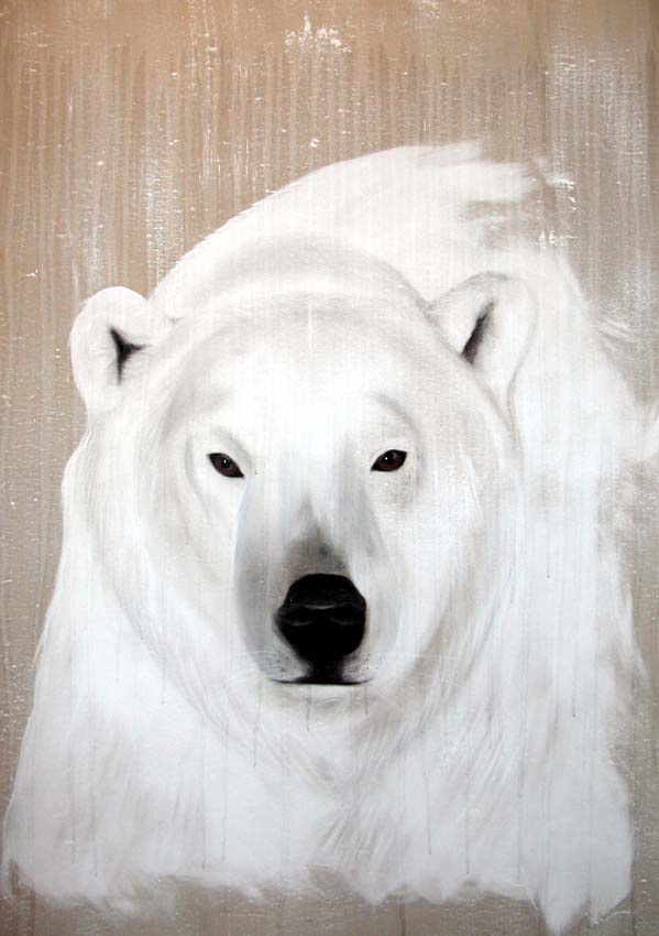 POLAR-BEAR---5 Ours-blanc Thierry Bisch artiste peintre contemporain animaux tableau art  nature biodiversité conservation  