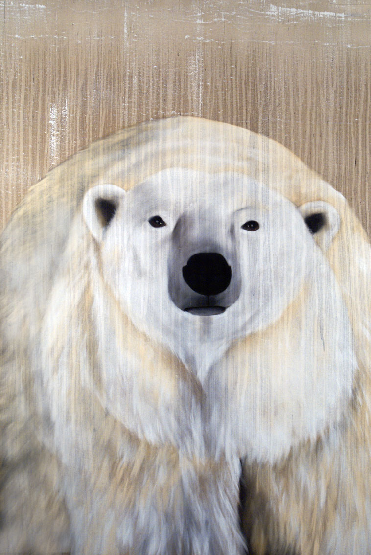 POLAR BEAR - 6 ours-blanc Thierry Bisch artiste peintre contemporain animaux tableau art décoration biodiversité conservation 