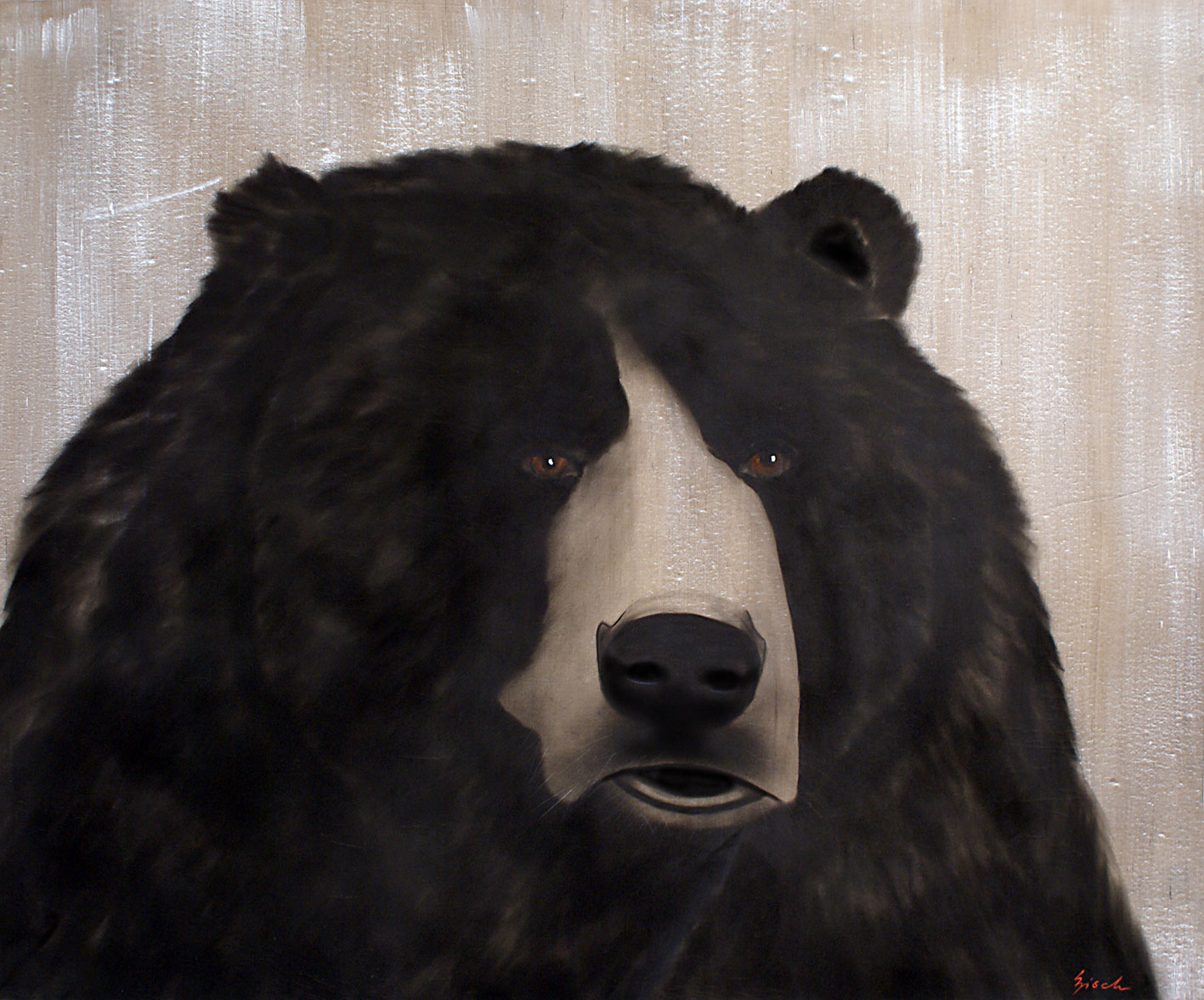 GRIZZLY-BEAR- grizzly-ours-brun-ours Thierry Bisch artiste peintre animaux tableau art  nature biodiversité conservation  