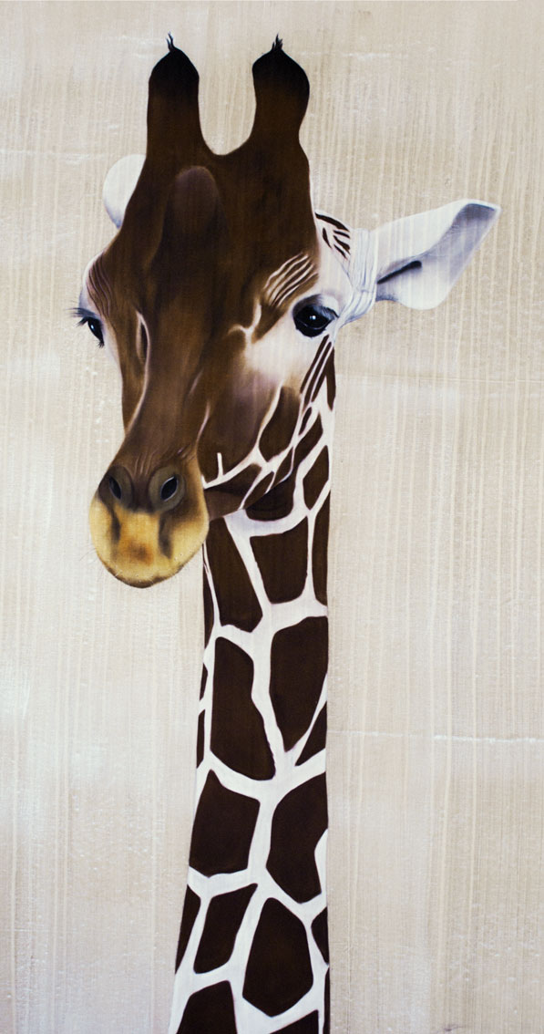 GIRAFFE girafe Thierry Bisch artiste peintre contemporain animaux tableau art décoration biodiversité conservation 