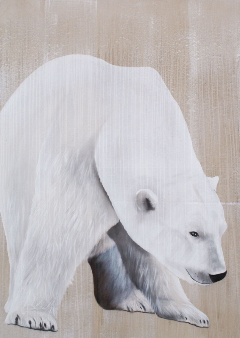 POLAR BEAR - 10 ours-polaire-blanc Thierry Bisch artiste peintre animaux tableau art  nature biodiversité conservation  