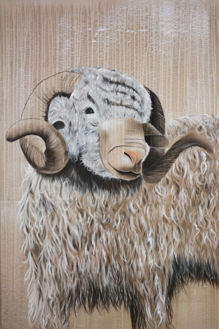 ARIES-3 bélier-mouton- Thierry Bisch artiste peintre contemporain animaux tableau art  nature biodiversité conservation  