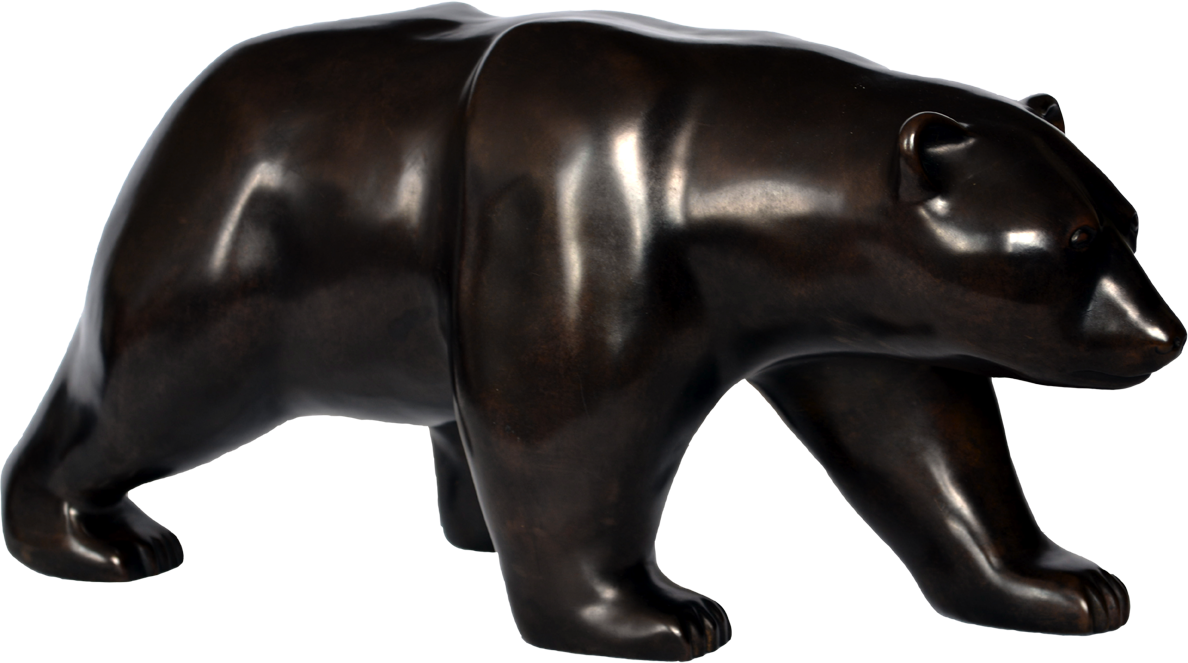 The-walking-Bear ours-marchant-bronze-cire-perdue Thierry Bisch artiste peintre animaux tableau art  nature biodiversité conservation  