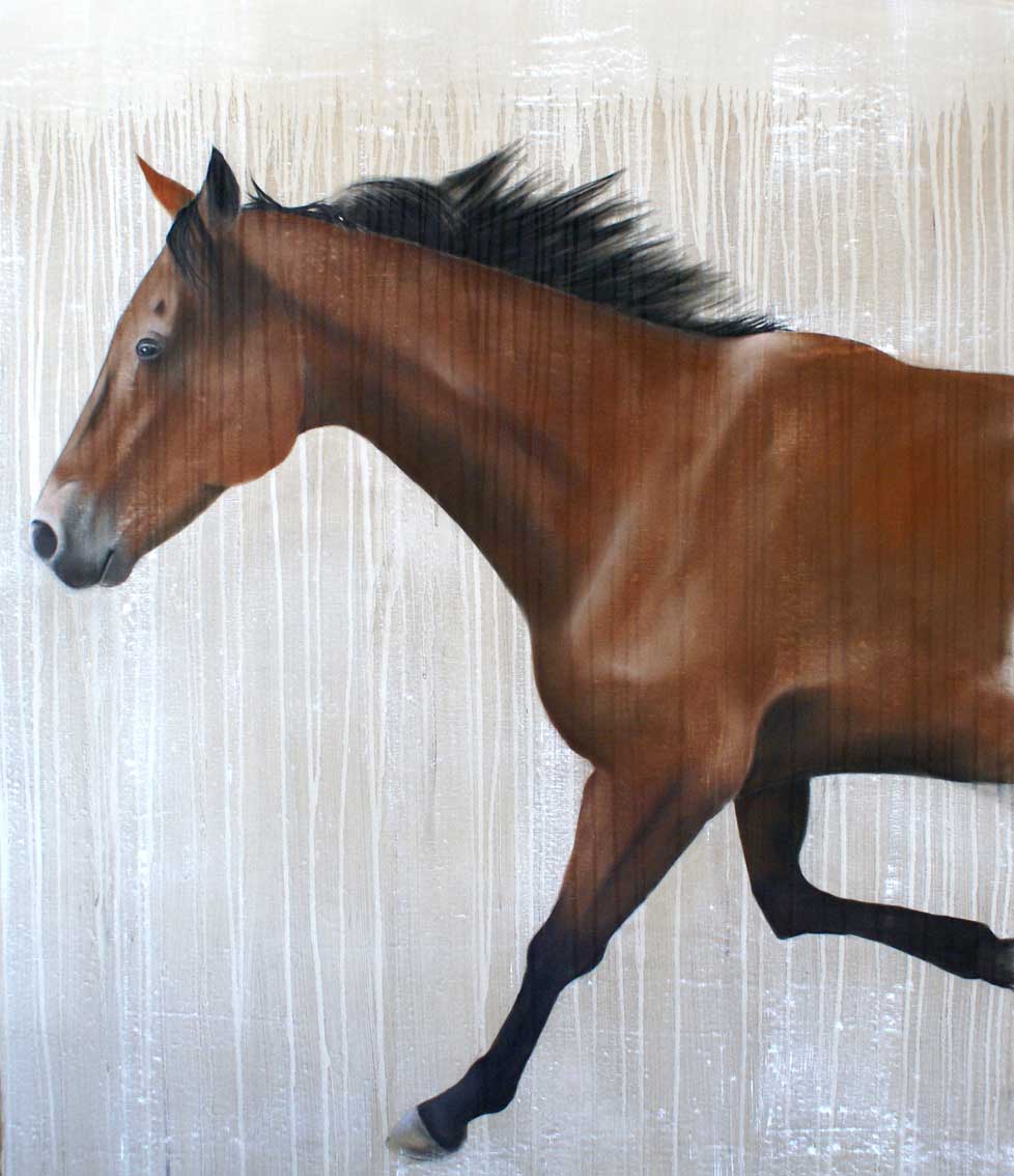 NEWMAC-03 cheval-Pur-sang-arabe Thierry Bisch artiste peintre animaux tableau art  nature biodiversité conservation  