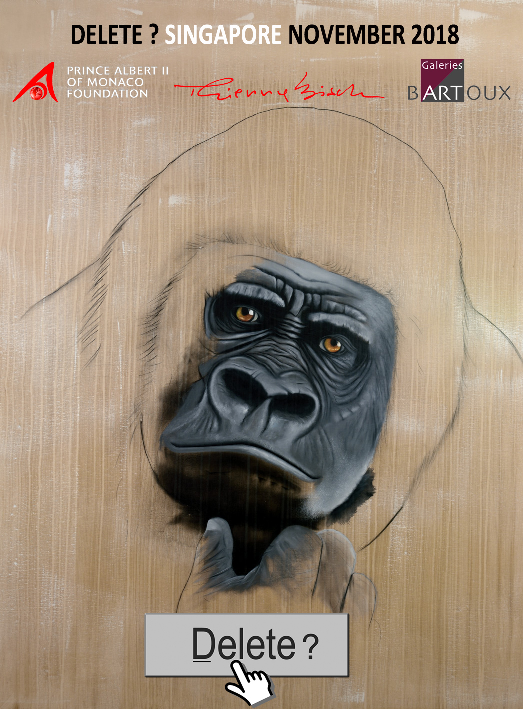 Delete-Singapore-2018 peinture-animalière Thierry Bisch artiste peintre contemporain animaux tableau art  nature biodiversité conservation  