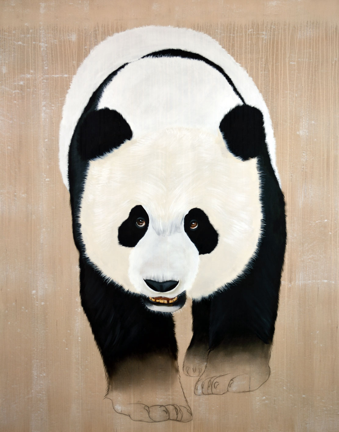 AILUROPODA MELANOLEUCA panda-geant-ailuropoda-melanoleuca-extinction-protégé-disparition Thierry Bisch artiste peintre contemporain animaux tableau art décoration biodiversité conservation 