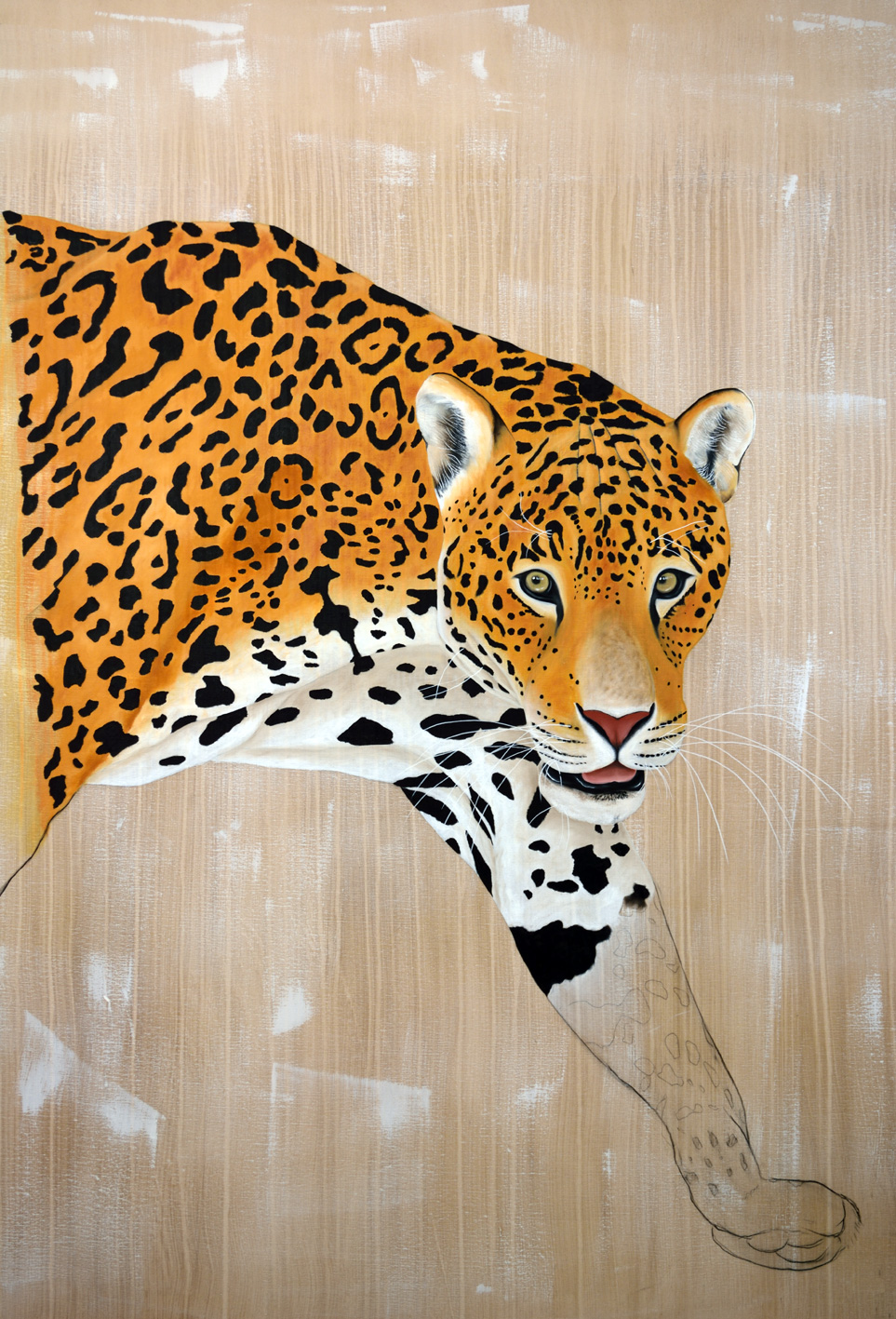 PANTHERA ONCA jaguar-panthera-onca-panthère-déco-décoration-toile-imprimée-grand-format-bâche-luxe-haute-qualité Thierry Bisch artiste peintre animaux tableau art  nature biodiversité conservation  