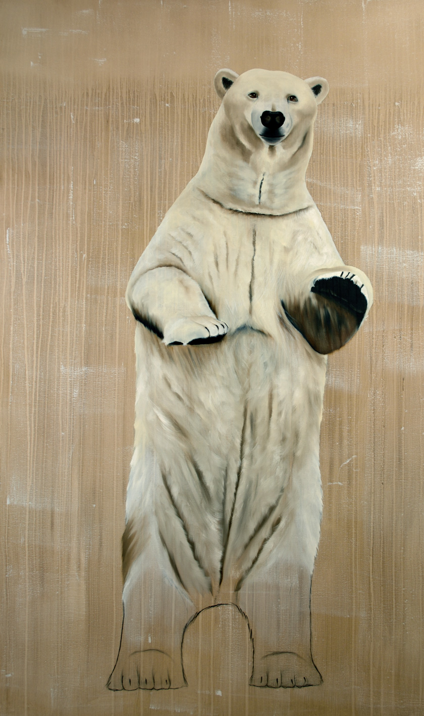URSUS-MARITIMUS ours-blanc-polaire-ursus-maritimus-delete-extinction-protégé-disparition Thierry Bisch artiste peintre contemporain animaux tableau art décoration biodiversité conservation 