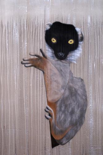  lemur Thierry Bisch artiste peintre contemporain animaux tableau art décoration biodiversité conservation 