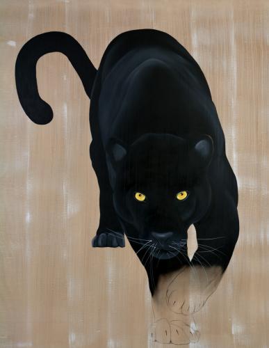  panthère panthera-pardus-melas Thierry Bisch artiste peintre contemporain animaux tableau art décoration biodiversité conservation 