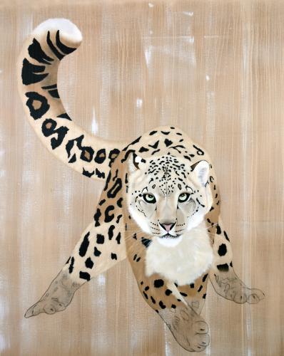  panthère-des-neiges panthera-uncia Thierry Bisch artiste peintre contemporain animaux tableau art décoration biodiversité conservation 