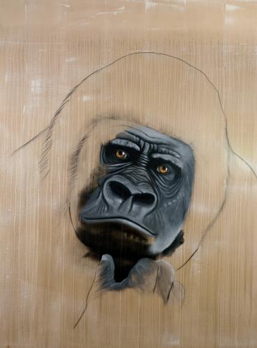 gorilla delete threatened endangered extinction Thierry Bisch Contemporary painter animals painting art decoration nature biodiversity conservation