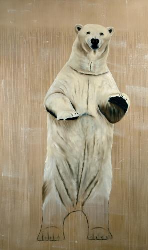  ours blanc polaire ursus maritimus delete extinction protégé disparition Thierry Bisch artiste peintre contemporain animaux tableau art décoration biodiversité conservation 
