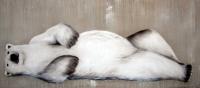 Lying ours-polaire-blanc Thierry Bisch artiste peintre contemporain animaux tableau art  nature biodiversité conservation 