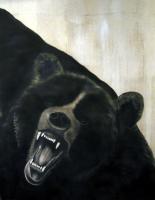 MAD GRIZZLY Ours Thierry Bisch artiste peintre contemporain animaux tableau art  nature biodiversité conservation 