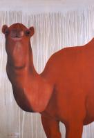 RED CAMEL chameau-rouge-dromadaire Thierry Bisch artiste peintre contemporain animaux tableau art  nature biodiversité conservation 