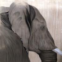 ELEPHANT-12 éléphant- Thierry Bisch artiste peintre contemporain animaux tableau art  nature biodiversité conservation 
