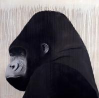 Gorille gorilla-ape-monkey Thierry Bisch Contemporary painter animals painting art  nature biodiversity conservation