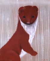 HERMINE ROUGE hermine-hermine-rouge Thierry Bisch artiste peintre contemporain animaux tableau art  nature biodiversité conservation 