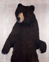 DANCING BEAR ours-brun-grizzly Thierry Bisch artiste peintre contemporain animaux tableau art  nature biodiversité conservation 