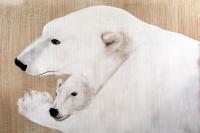 MOTHER AND CUB ours-polaire-ourse-et-ourson Thierry Bisch artiste peintre contemporain animaux tableau art  nature biodiversité conservation 