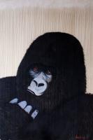 GATHOR gorille-singe Thierry Bisch artiste peintre contemporain animaux tableau art  nature biodiversité conservation 