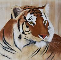 TIGER-3 tigre Thierry Bisch artiste peintre animaux tableau art  nature biodiversité conservation 