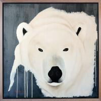 POLAR BEAR 16 peinture-animalière Thierry Bisch artiste peintre contemporain animaux tableau art  nature biodiversité conservation 