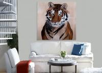 PANTHERA TIGRIS ALTAICA tiger-royal-siberian-panthera-tigris-decoration-large-size-printed-canvas-luxury-high-quality Thierry Bisch Contemporary painter animals painting art  nature biodiversity conservation