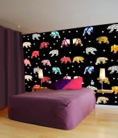 Bedroom-Bears-Patterns peinture-animalière Thierry Bisch artiste peintre animaux tableau art  nature biodiversité conservation 