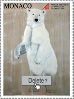 Timbre Delete Ours ursus-maritimus-ours-blanc-polaire-extinction-protégé-disparition Thierry Bisch artiste peintre animaux tableau art  nature biodiversité conservation 