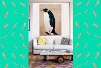 MANCHOT-EMPEREUR penguin-emperor-deco-decoration-large-size-printed-canvas-luxury-high-quality Thierry Bisch Contemporary painter animals painting art  nature biodiversity conservation