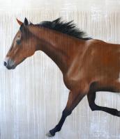 NEWMAC-03 cheval-Pur-sang-arabe Thierry Bisch artiste peintre contemporain animaux tableau art  nature biodiversité conservation 