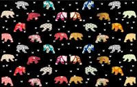 Patterns Bears on Black peinture-animalière Thierry Bisch artiste peintre animaux tableau art  nature biodiversité conservation 