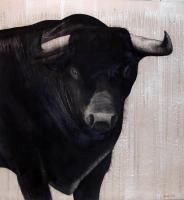 GARBOSO taureau Thierry Bisch artiste peintre contemporain animaux tableau art  nature biodiversité conservation 
